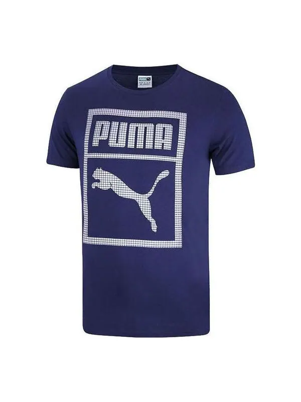 Футболка logo graphic t-shirt 'navy' Puma — изображение 1 из 2, темно-синий