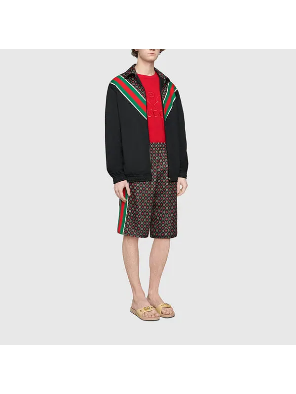 Шорты Gucci Star Print Track 'brown green red' — изображение 2 из 4