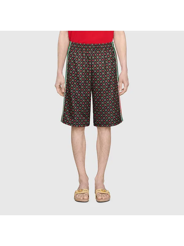 Шорты Gucci Star Print Track 'brown green red' — изображение 3 из 4