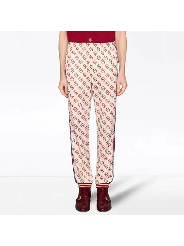 Брюки Gucci Interlocking GG Joggers — изображение 3 из 4, бежевый
