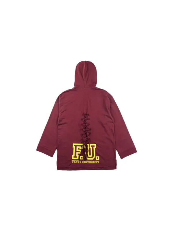 Толстовка x fenty by rihanna long sleeve hoodie 'burgundy' Puma — изображение 3 из 4, бордовый/желтый