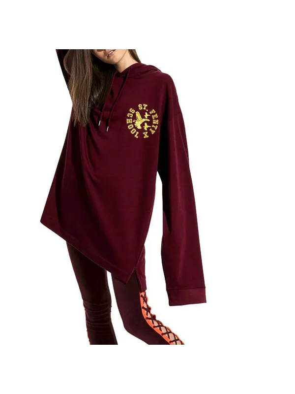 Толстовка x fenty by rihanna long sleeve hoodie 'burgundy' Puma — изображение 4 из 4, бордовый/желтый