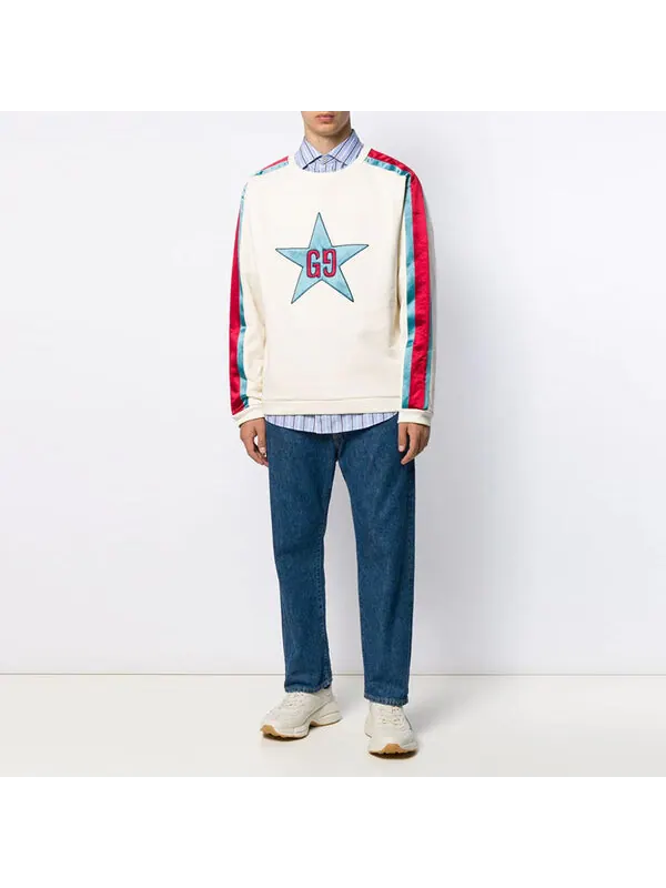 Толстовка Gucci Long Sleeves Cotton Logo — изображение 4 из 4, белый