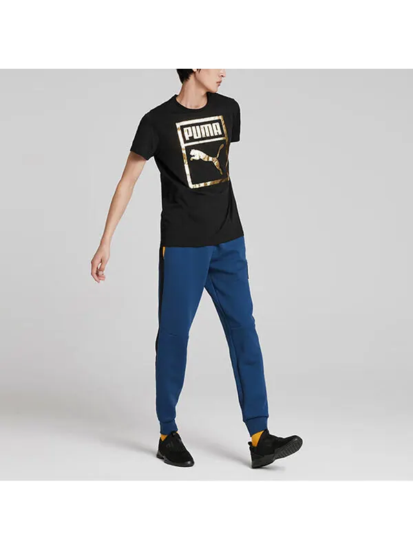 Футболка bronzing printing casual sports round neck short sleeve black Puma — изображение 3 из 4, черный