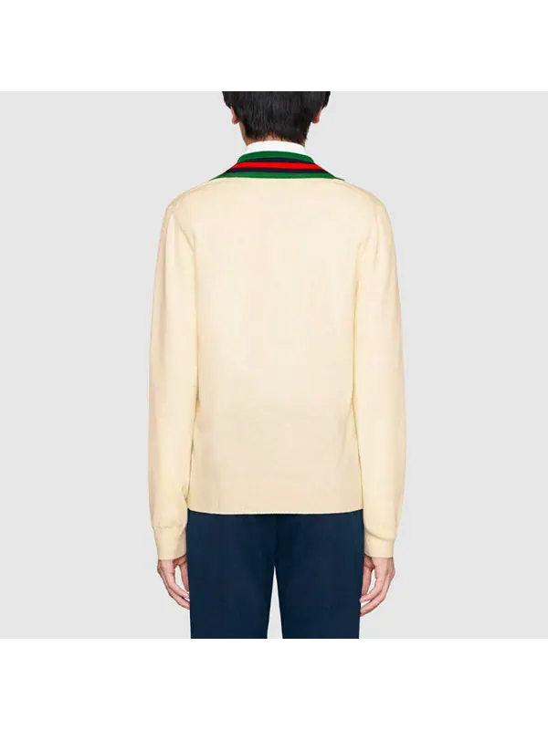 Свитер Gucci V-neck wool knit jumper — изображение 4 из 4, белый