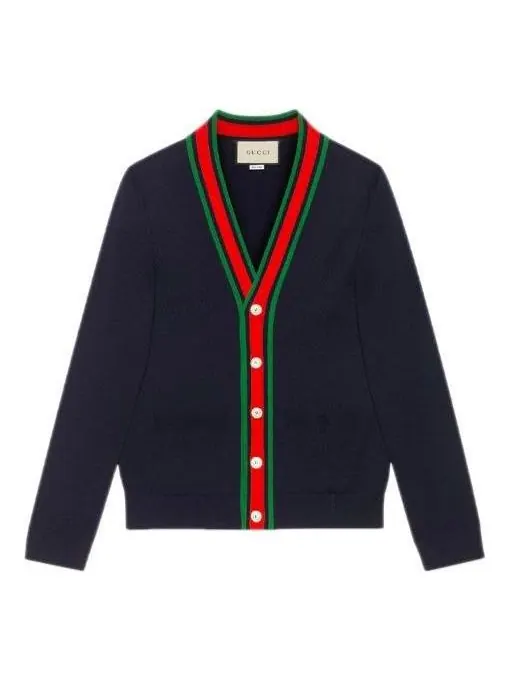 Кардиган Gucci из шерсти — изображение 1 из 4, синий