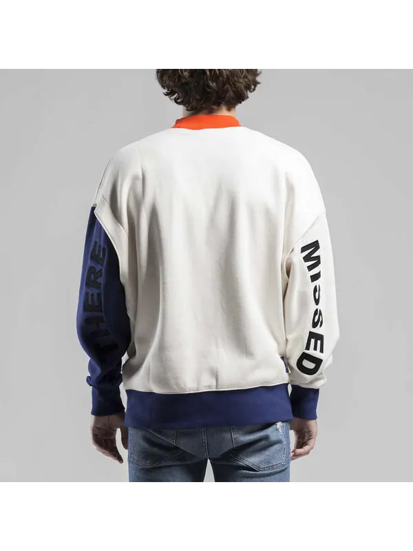 Свитер x ader error crewneck sweatshirt 'white' Puma — изображение 4 из 4, белый/синий/оранжевый