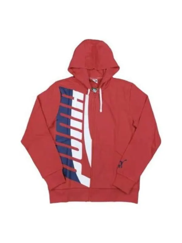 Свитер casual hooded zip-up sweatshirt 'red white blue' Puma