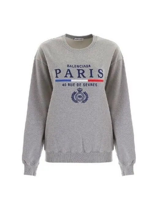 Свитер crown solid color alphabet logo pullover hoodie gray Balenciaga — изображение 1 из 4, серый