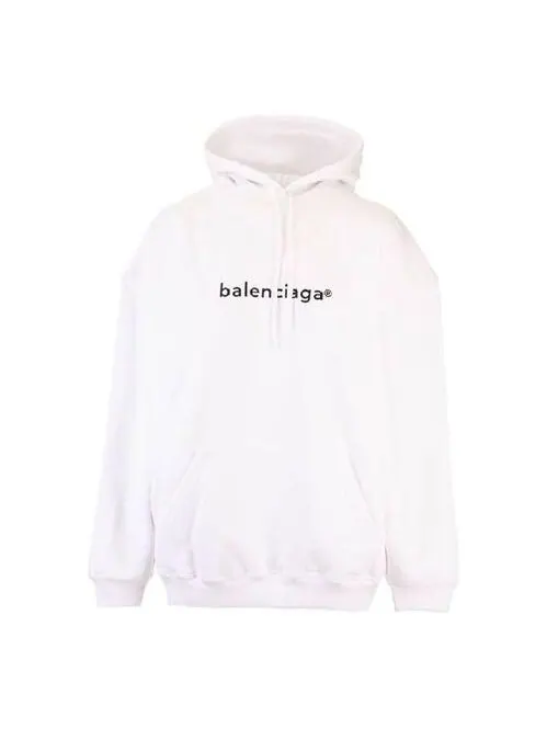 Свитер logo printing hoodie white Balenciaga — изображение 1 из 4, белый