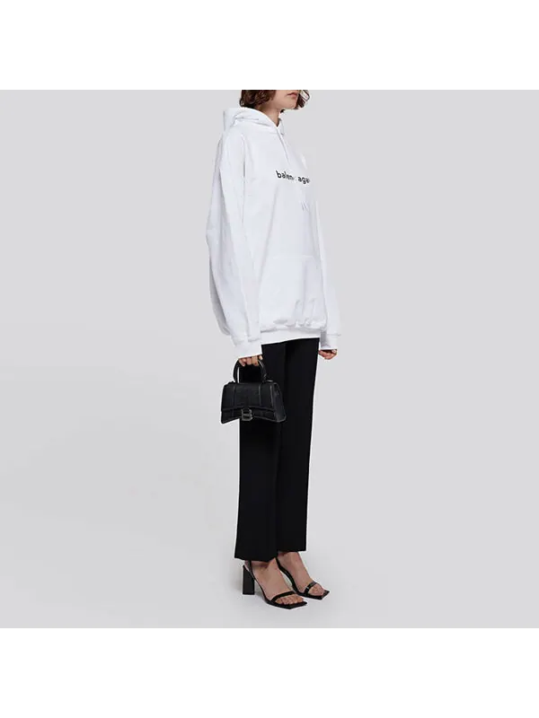Свитер logo printing hoodie white Balenciaga — изображение 3 из 4, белый