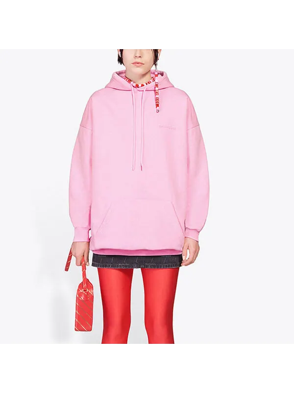 Свитер ss21 loose version back alphabet hoodie pink Balenciaga — изображение 4 из 4, розовый