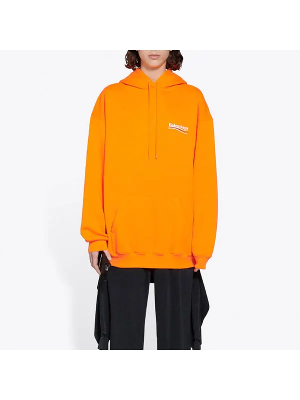 Свитер fw21 logo hoodie orange Balenciaga — изображение 3 из 4, оранжевый