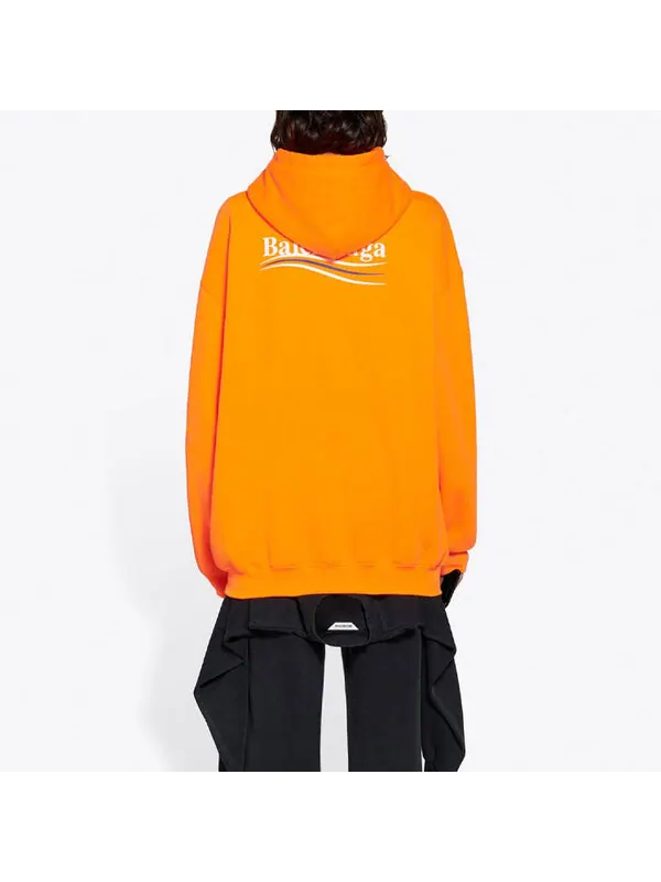 Свитер fw21 logo hoodie orange Balenciaga — изображение 4 из 4, оранжевый