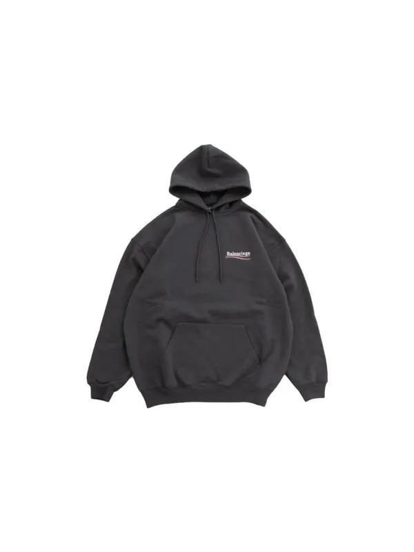Толстовка political campaign medium fit hoodie 'black' Balenciaga — изображение 2 из 4, черный