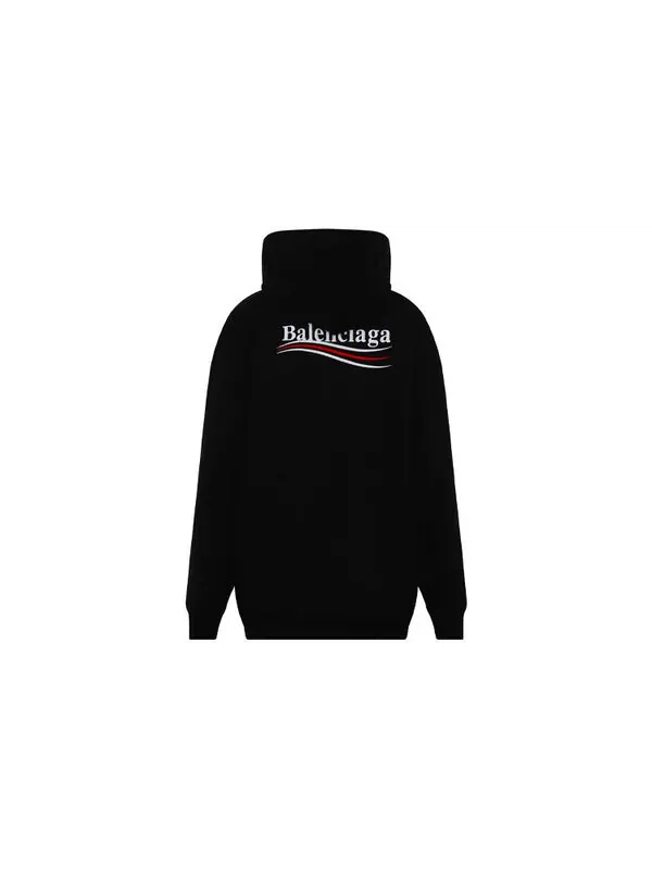 Толстовка political campaign medium fit hoodie 'black' Balenciaga — изображение 3 из 4, черный