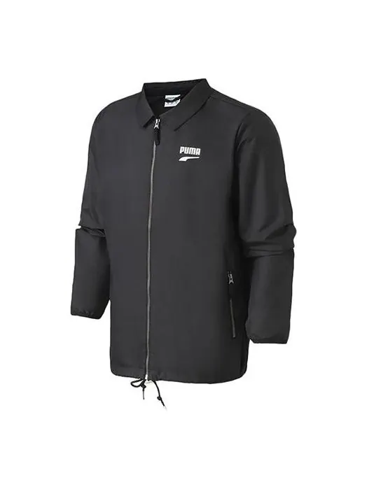 Куртка downtown casual sports lapel jacket black Puma — изображение 1 из 4, черный