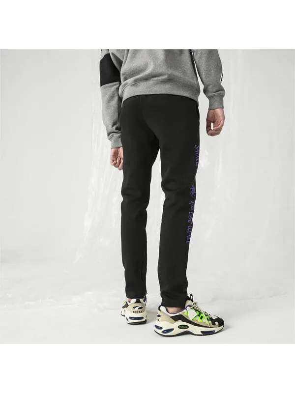 Брюки x sankuanz fitted pants 'black' Puma — изображение 3 из 4, черный/фиолетовый