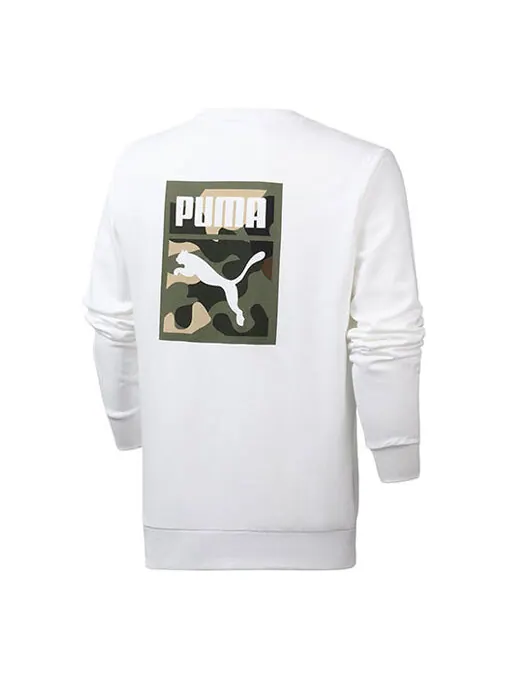 Толстовка camouflage logo printing round neck pullover white Puma — изображение 1 из 4, белый