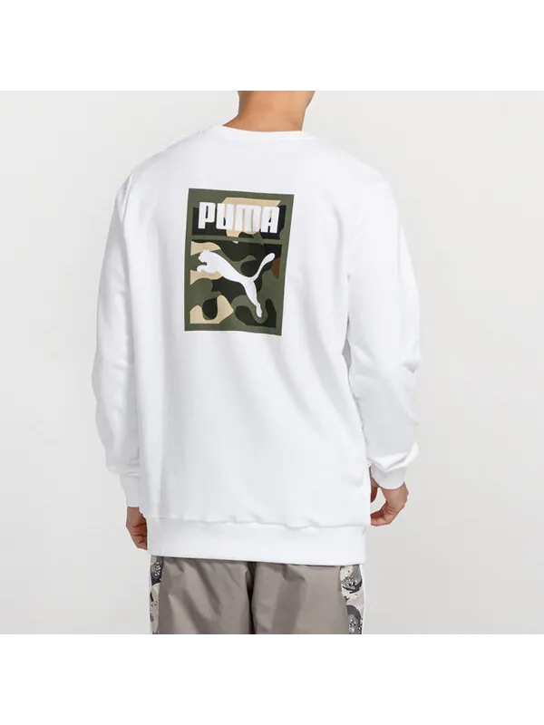 Толстовка camouflage logo printing round neck pullover white Puma — изображение 4 из 4, белый