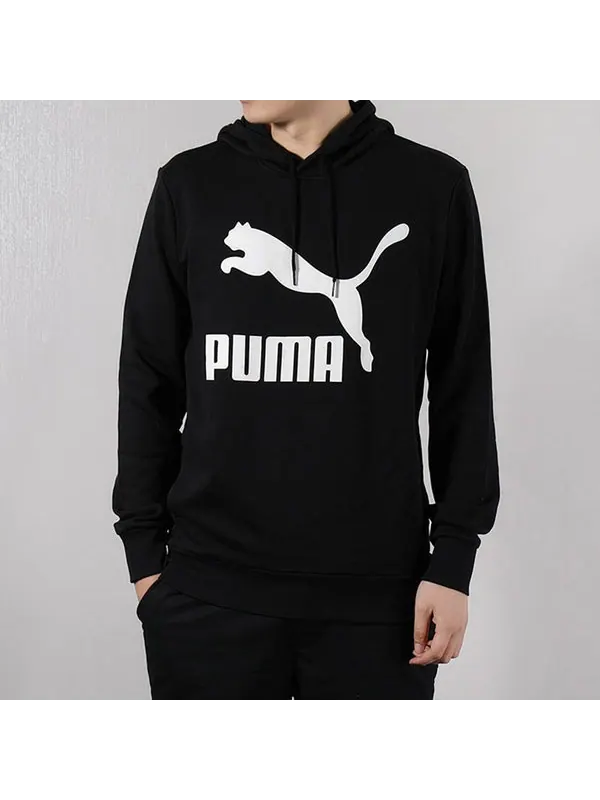 Толстовка large logo drawstring couple style black Puma — изображение 3 из 4, черный