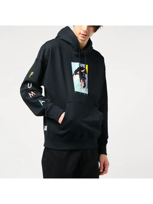 Толстовка fierce cat graphic hoodie 'black' Puma — изображение 3 из 3, черный/белый