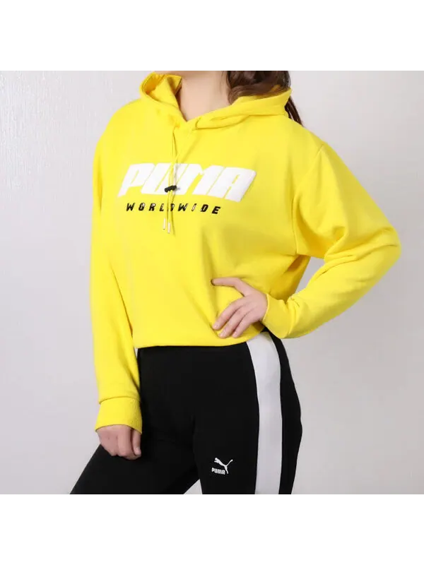 Толстовка alphabet logo yellow Puma — изображение 4 из 4, желтый