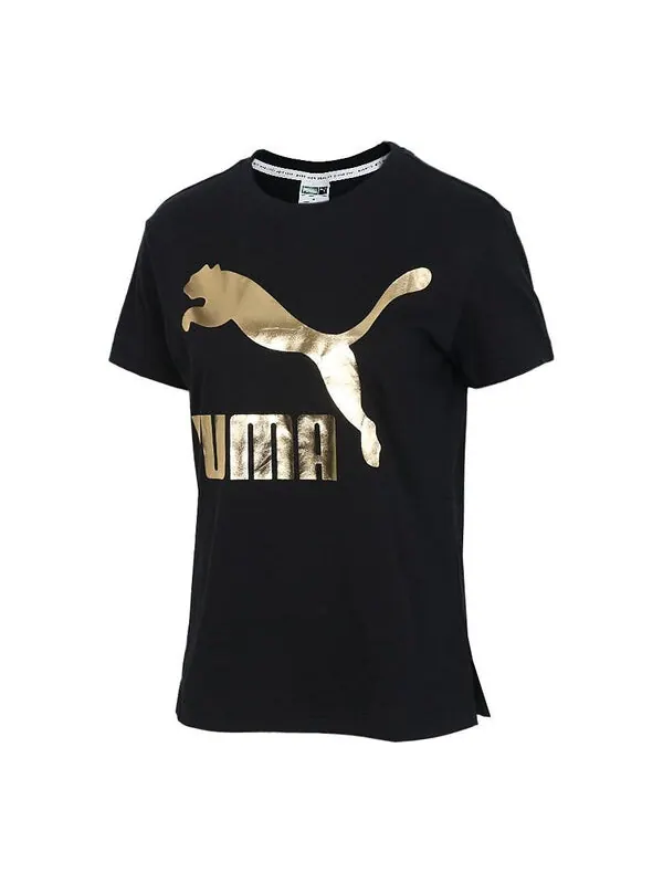 Футболка Puma Set In Sleeve Women's — изображение 1 из 7, черный золотистый