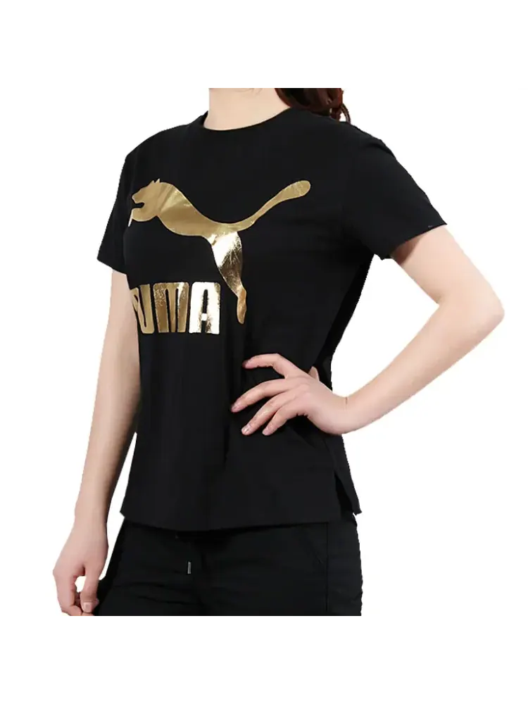 Футболка Puma Set In Sleeve Women's — изображение 4 из 7, черный золотистый