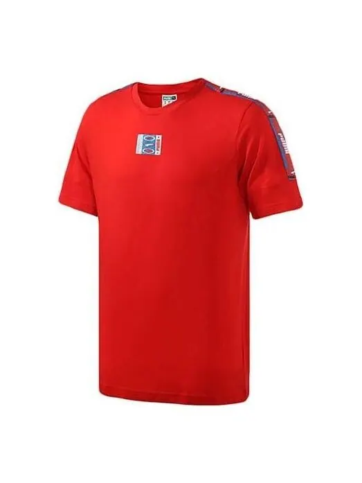 Футболка 90s retro tape short sleeve t-shirt 'red' Puma — изображение 1 из 2, красный/белый/синий