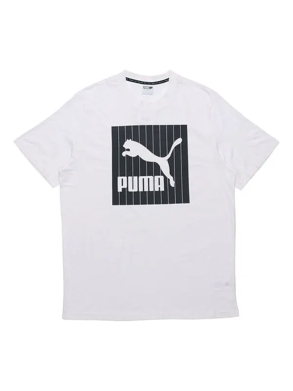 Футболка logo round neck short sleeve white Puma — изображение 1 из 2, белый