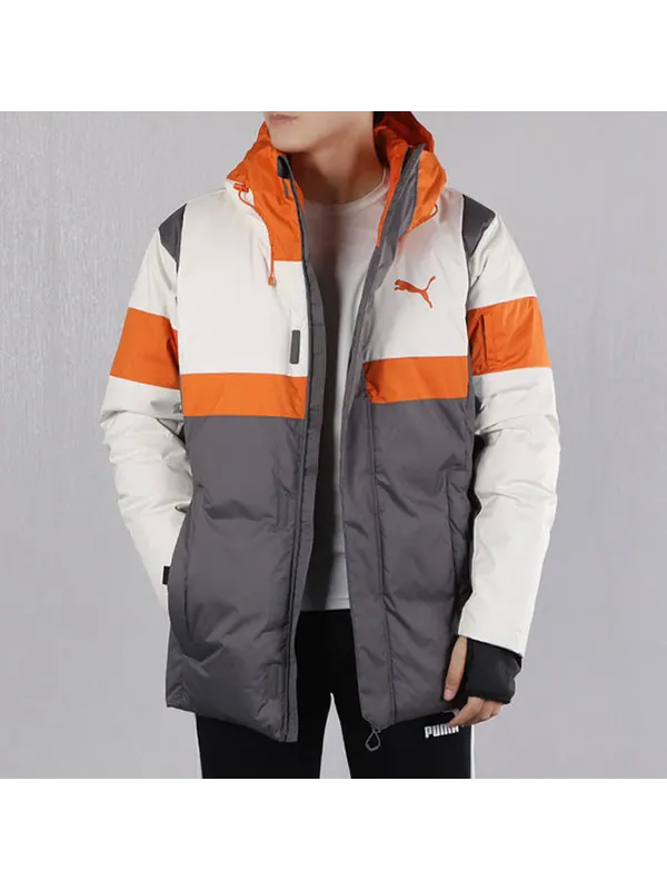 Куртка protective down jacket 'grey' Puma — изображение 4 из 4, серый/белый/оранжевый