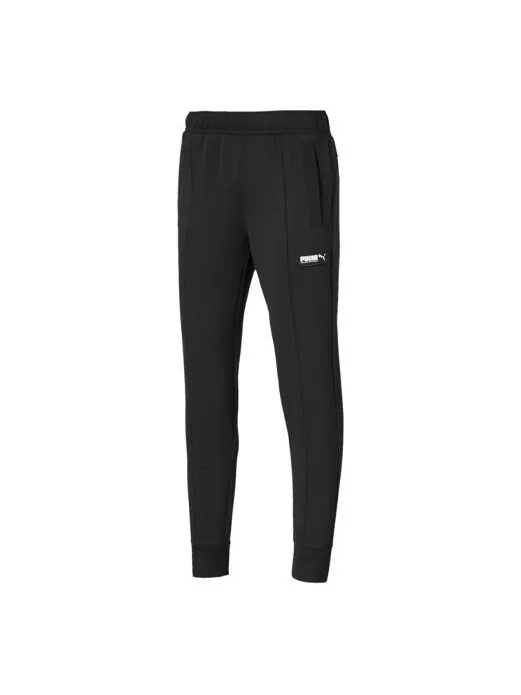 Брюки fusion sweatpants 'black' Puma — изображение 1 из 1, черный/белый