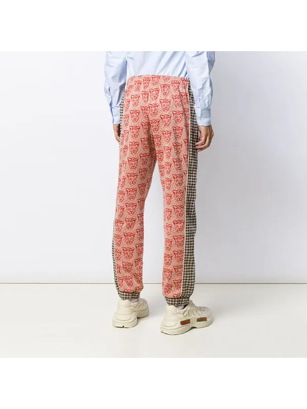 Брюки Gucci houndstooth cat print track pants — изображение 4 из 4, оранжевый