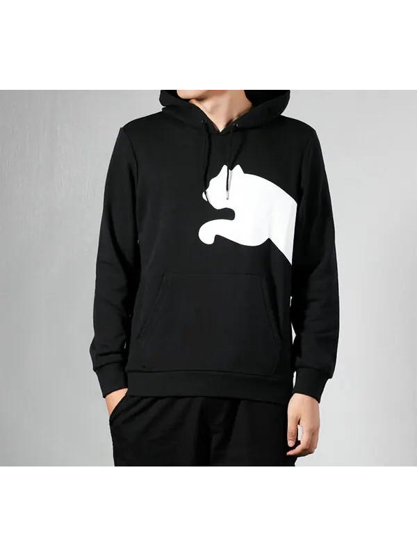 Толстовка logo knitting hooded fleece black Puma — изображение 3 из 4, черный