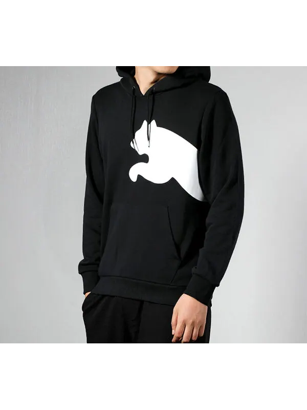 Толстовка logo knitting hooded fleece black Puma — изображение 4 из 4, черный