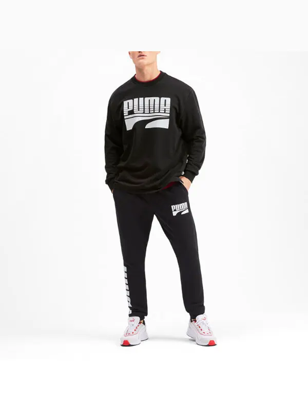 Свитер rebel bold logo sweater 'black' Puma — изображение 3 из 4, черный