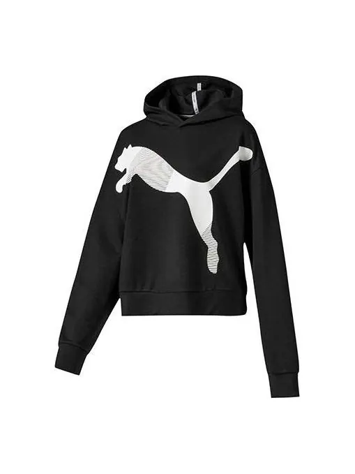 Толстовка athletic hoodie 'black' Puma — изображение 1 из 4, черный