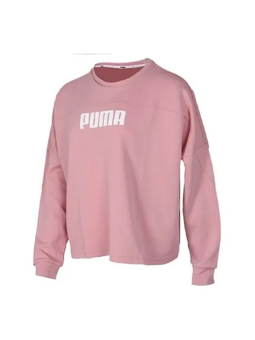 Свитер casual sports alphabet printing round neck long sleeves hoodie pink Puma — изображение 1 из 4, розовый