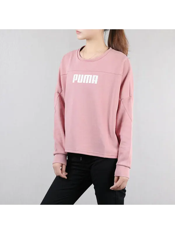 Свитер casual sports alphabet printing round neck long sleeves hoodie pink Puma — изображение 3 из 4, розовый
