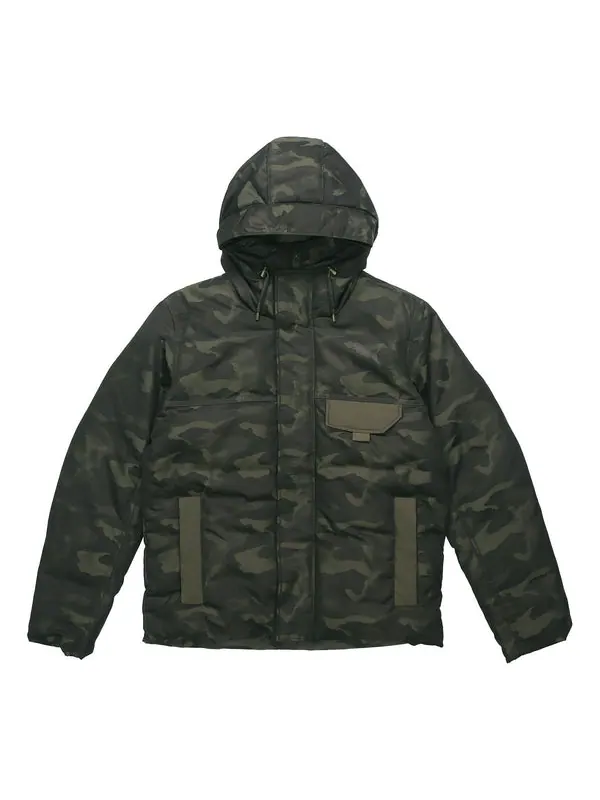 Куртка streetstyle 480 hooded camo down jacket 'black' Puma — изображение 1 из 4, черный