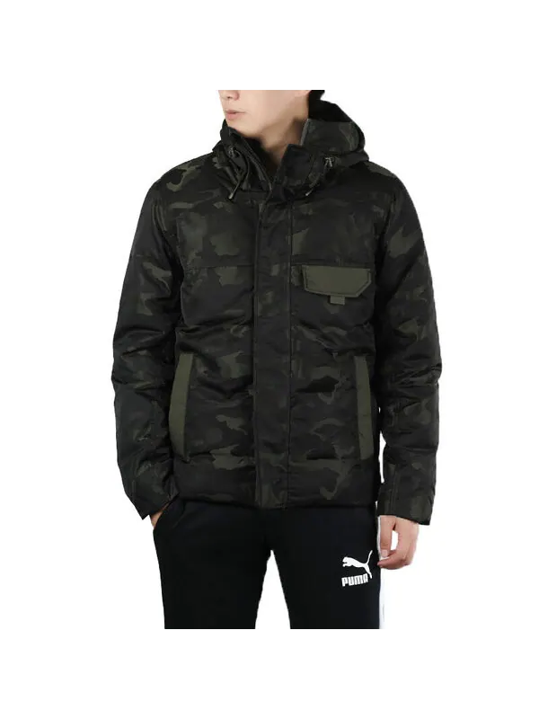 Куртка streetstyle 480 hooded camo down jacket 'black' Puma — изображение 3 из 4, черный