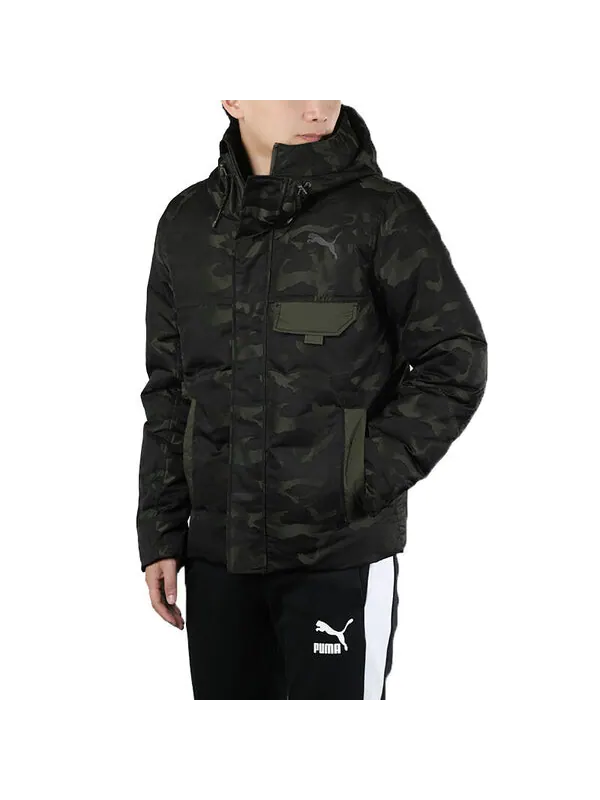 Куртка streetstyle 480 hooded camo down jacket 'black' Puma — изображение 4 из 4, черный