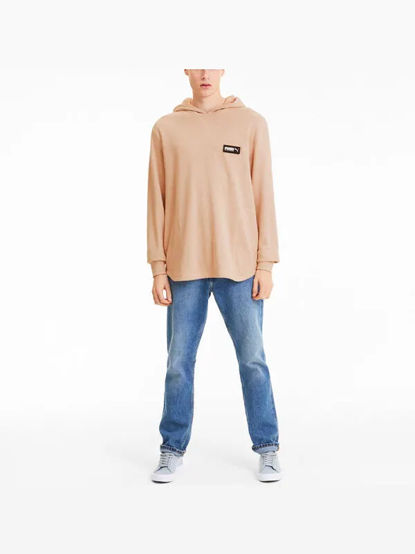 Толстовка fusion logo hoodie 'pink' Puma — изображение 3 из 4, розовый