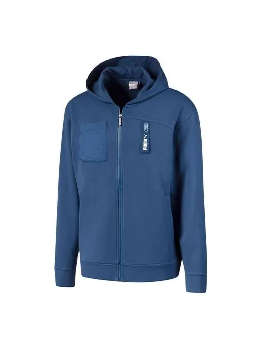 Куртка nu-tility logo jacket 'navy' Puma — изображение 1 из 2, темно-синий