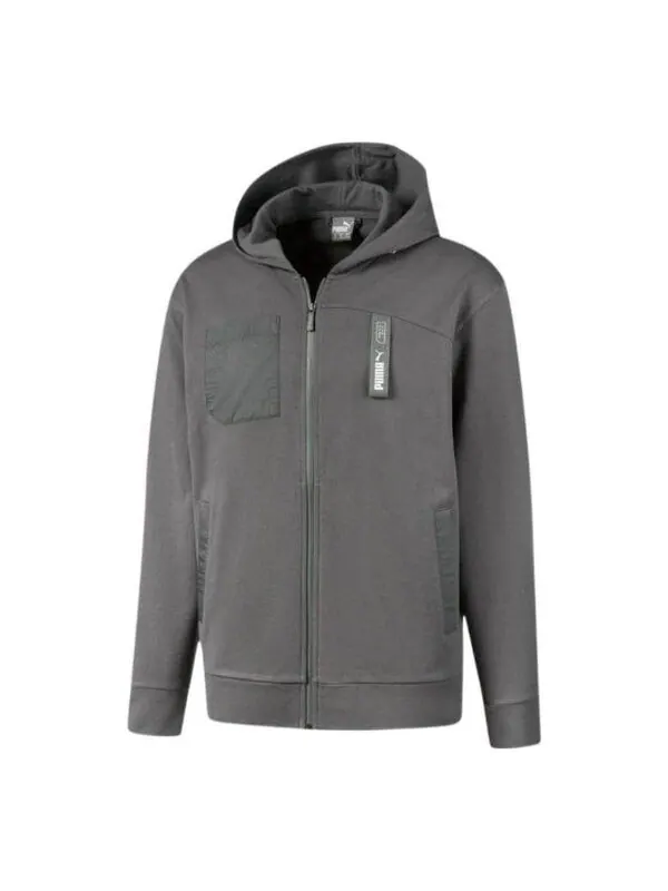 Куртка nu-tility logo jacket 'grey' Puma — изображение 1 из 2, серый