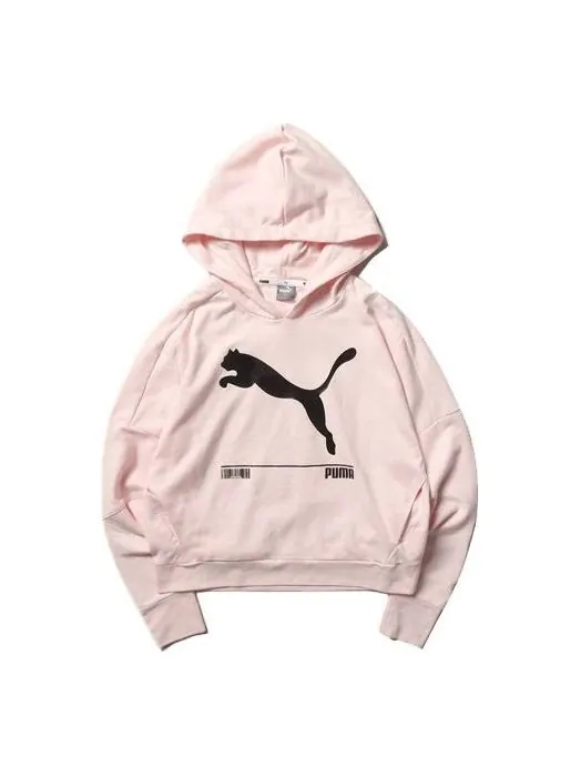 Свитер casual sports breathable hoodie pink red Puma — изображение 1 из 3, красный