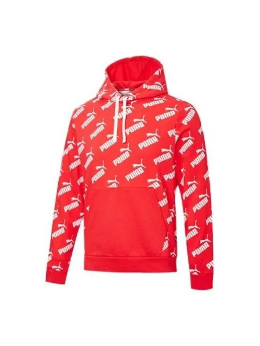 Толстовка amplified track hoodie 'red' Puma — изображение 1 из 4, красный/белый