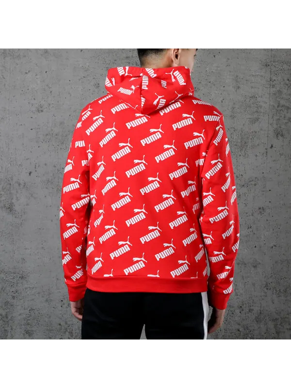 Толстовка amplified track hoodie 'red' Puma — изображение 4 из 4, красный/белый