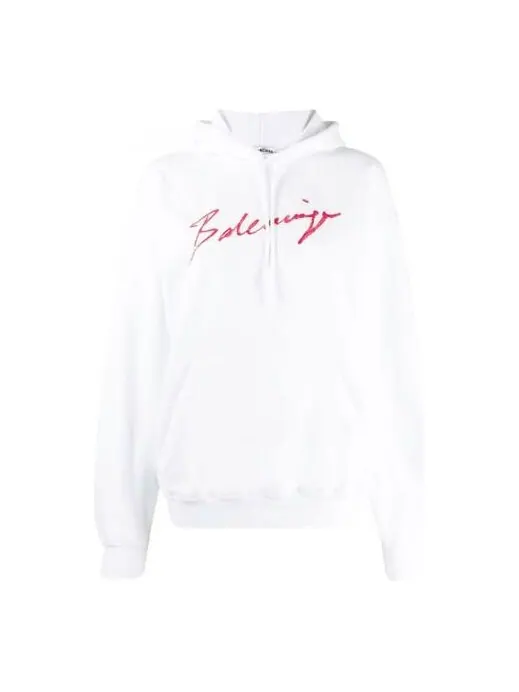 Свитер ss21 classic logo hooded long sleeves hoodie white Balenciaga — изображение 1 из 4, белый